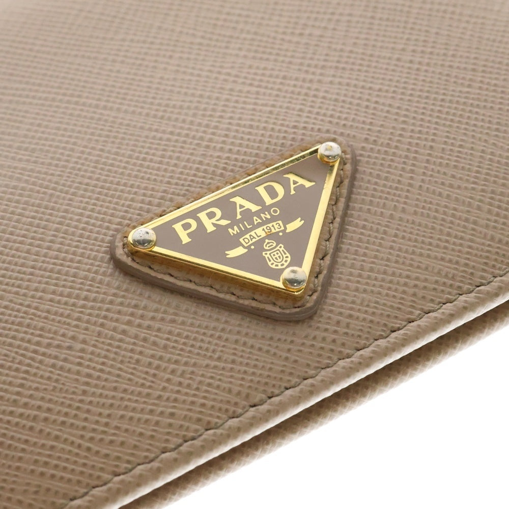PRADA(プラダ) サフィアーノ 2つ折り コンパクトウォレット ベージュ レディース
