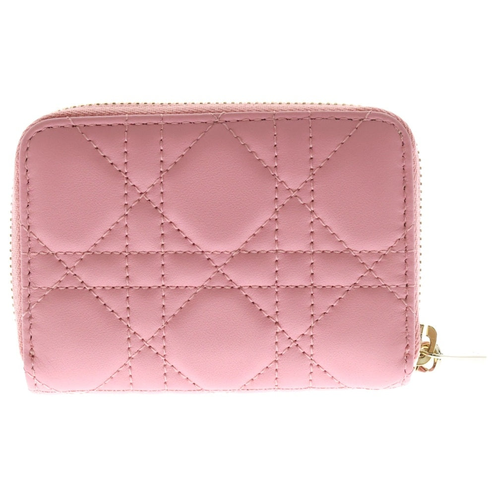 Christian Dior(クリスチャンディオール) ヴォヤージュ ラムスキン レザー コインケース ラウンドジップ コンパクトウォレット 財布 ピンク レディース S0985ONMJ_M49P