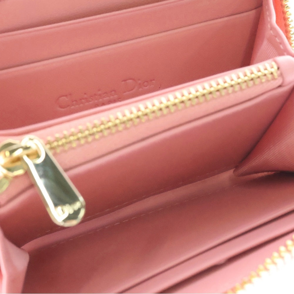 Christian Dior(クリスチャンディオール) ヴォヤージュ ラムスキン レザー コインケース ラウンドジップ コンパクトウォレット 財布 ピンク レディース S0985ONMJ_M49P
