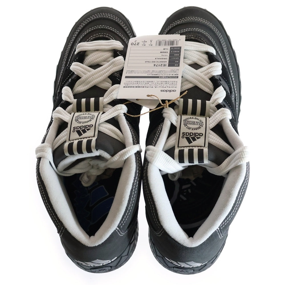 adidas(アディダス) ×YNUK ADIMATIC MID CORE BLACK IE2174 アディマティック コアブラック ミッドカットスニーカー ブラック/グレー US9/27.0cm