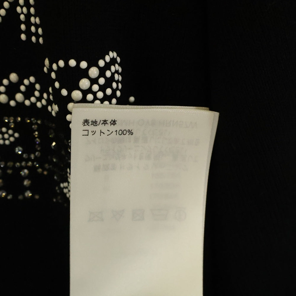 LOUIS VUITTON(ルイヴィトン) 24AW Embellished Short-Sleeved Cotton Crewneck T-shirt 1AFVSA アメリカズカップ エンベリッシュド ラインストーンTシャツ 半袖カットソー ブラック