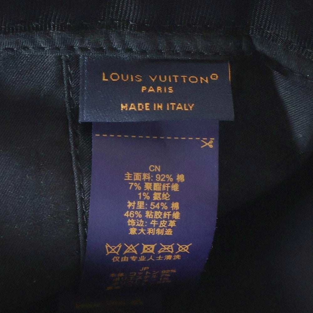 LOUIS VUITTON(ルイヴィトン) キャップダミエ ウォッシュドデニム LVレザーロゴキャップ ベースボールキャップ インディゴ M7690L