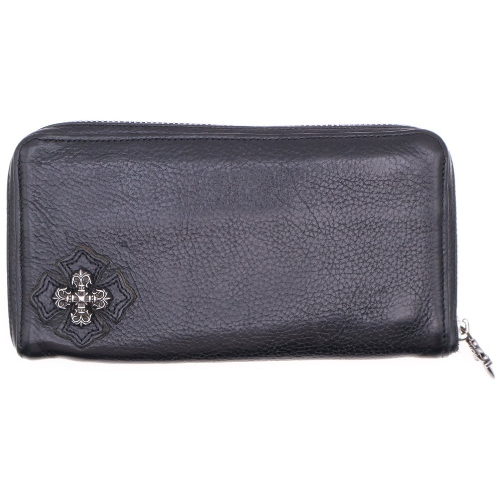 CHROME HEARTS(クロムハーツ) REC F ZIP #2 フィリグリープラス ラウンドジップ レザーロングウォレット 長財布 ブラック