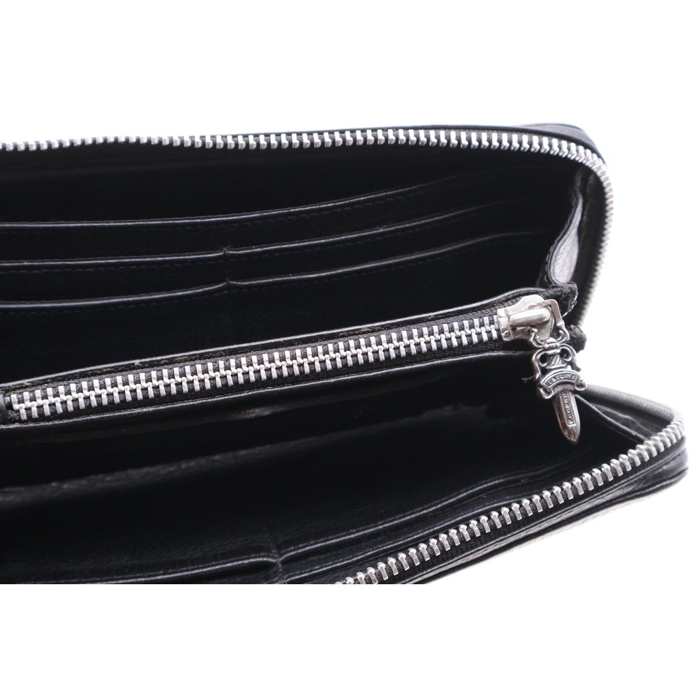 CHROME HEARTS(クロムハーツ) REC F ZIP #2 フィリグリープラス ラウンドジップ レザーロングウォレット 長財布 ブラック