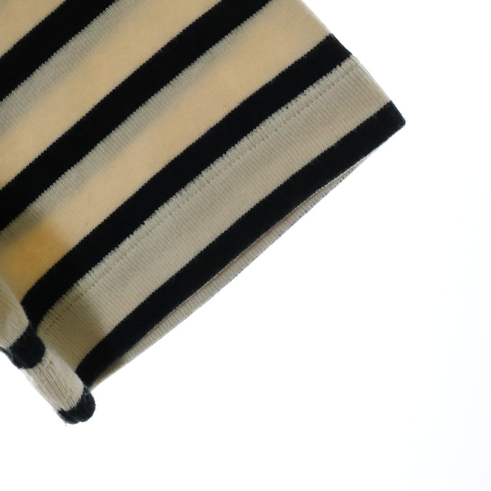 JIL SANDER +(ジルサンダープラス) バックロゴ ボーダー 半袖カットソー Tシャツ ブラック/ベージュ J47GC0109 J46497