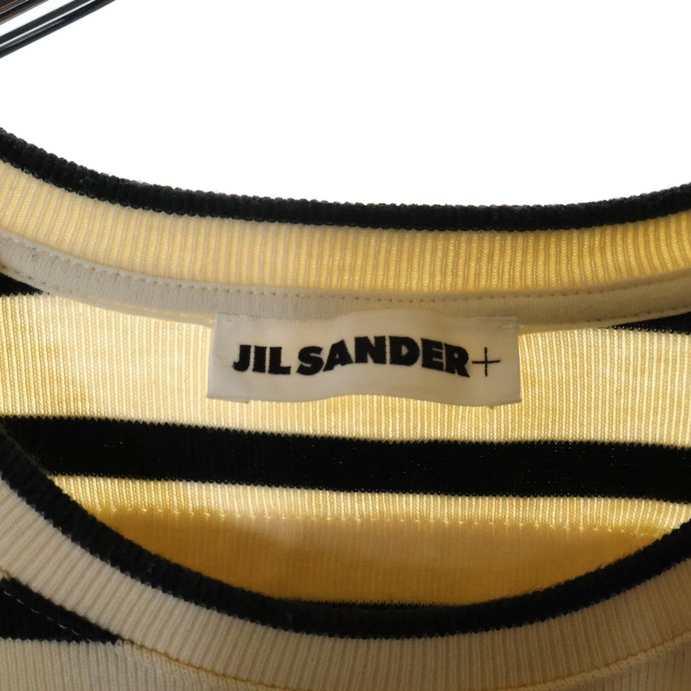 JIL SANDER +(ジルサンダープラス) バックロゴ ボーダー 半袖カットソー Tシャツ ブラック/ベージュ J47GC0109 J46497