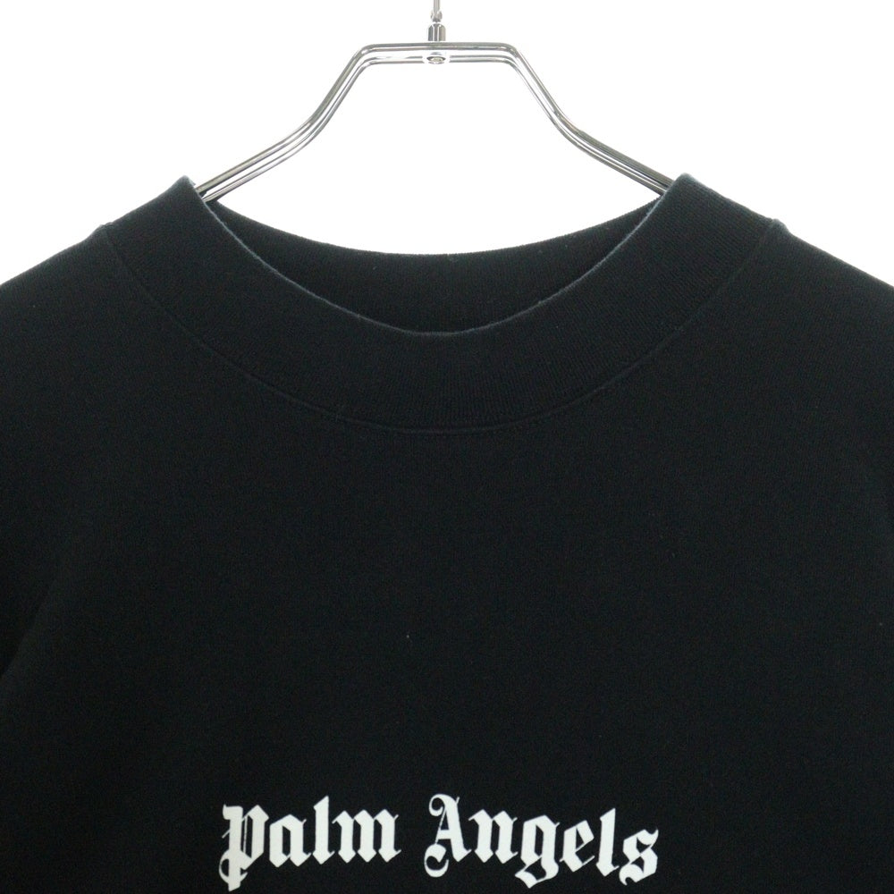 Palm Angels(パームエンジェルス) 23AW CLASSIC LOGO CREW SWEATSHIRT PMBA074F23FLE003 ロゴ プリント クルーネック スウェット トレーナー ブラック