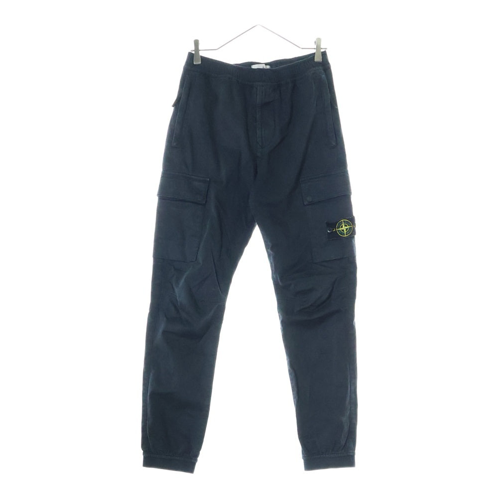 STONE ISLAND(ストーンアイランド) GARMENT DYE STRECH CARGO PANTS 791531314 ロゴパッチ ストレッチカーゴパンツ ブラック