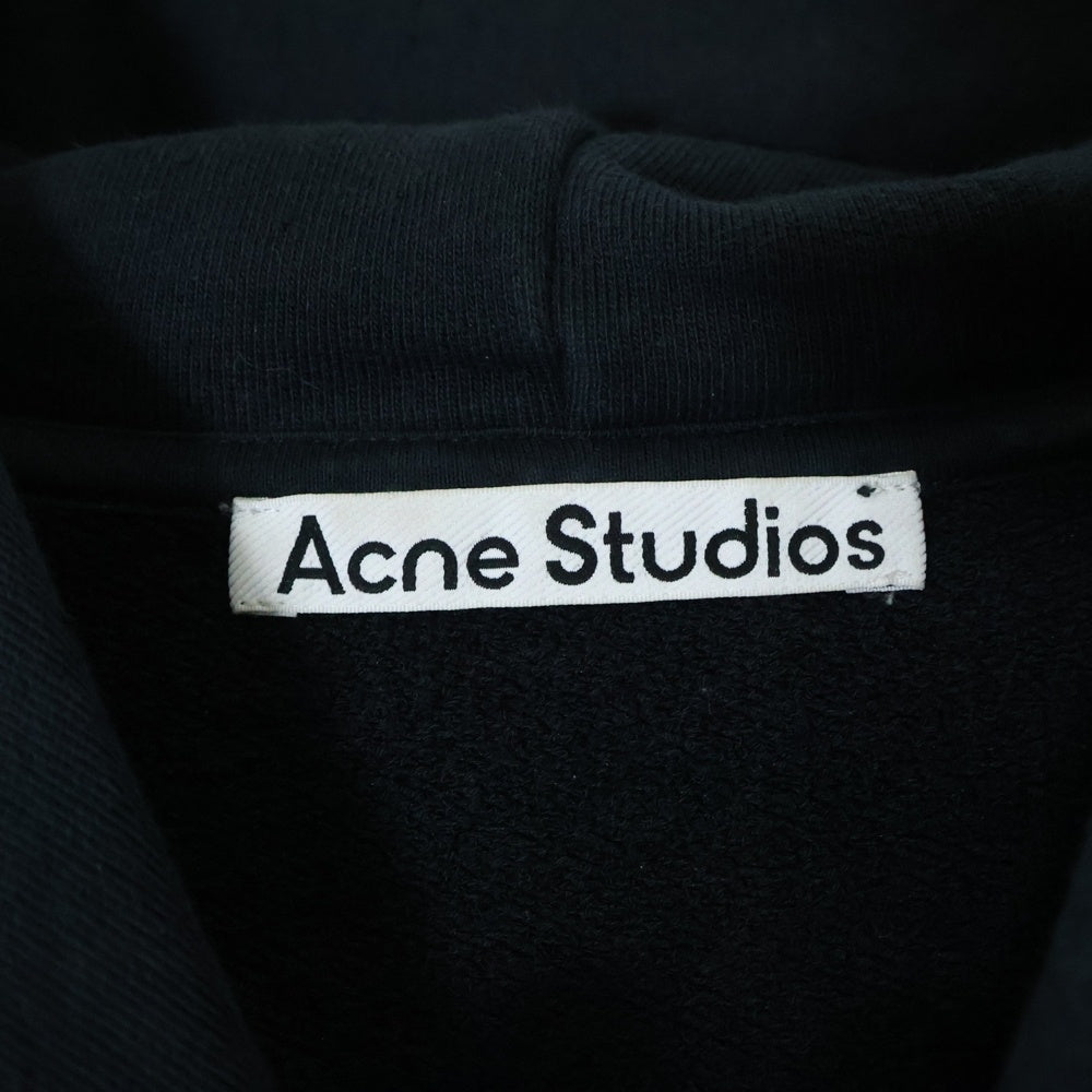 Acne Studios(アクネ ストゥディオズ) 24SS Logo Hoodie Sweater FN-UX-SWEA000020 ダメージ加工 ロゴフーディ スウェットパーカー ブラック