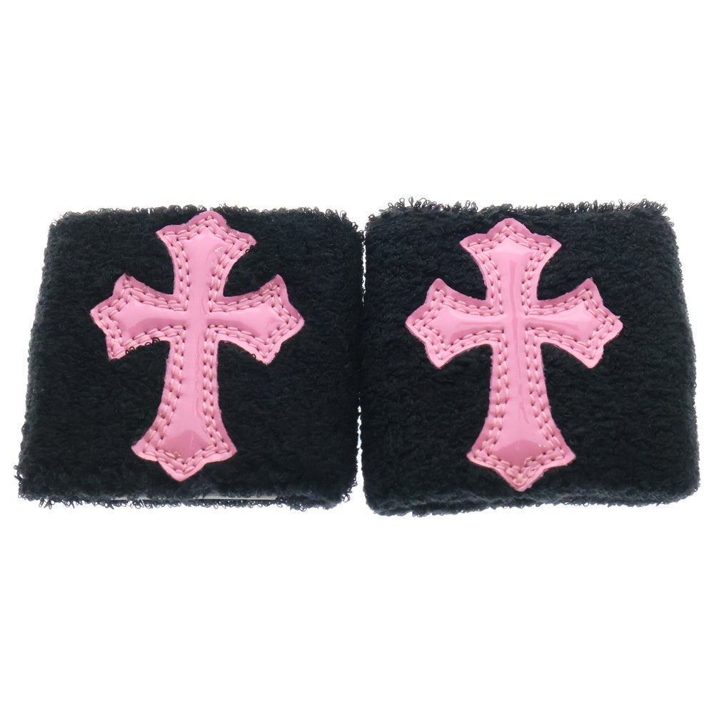 CHROME HEARTS(クロムハーツ) SWEATBAND WRIST クロスパッチリストバンド ブラック/ピンク