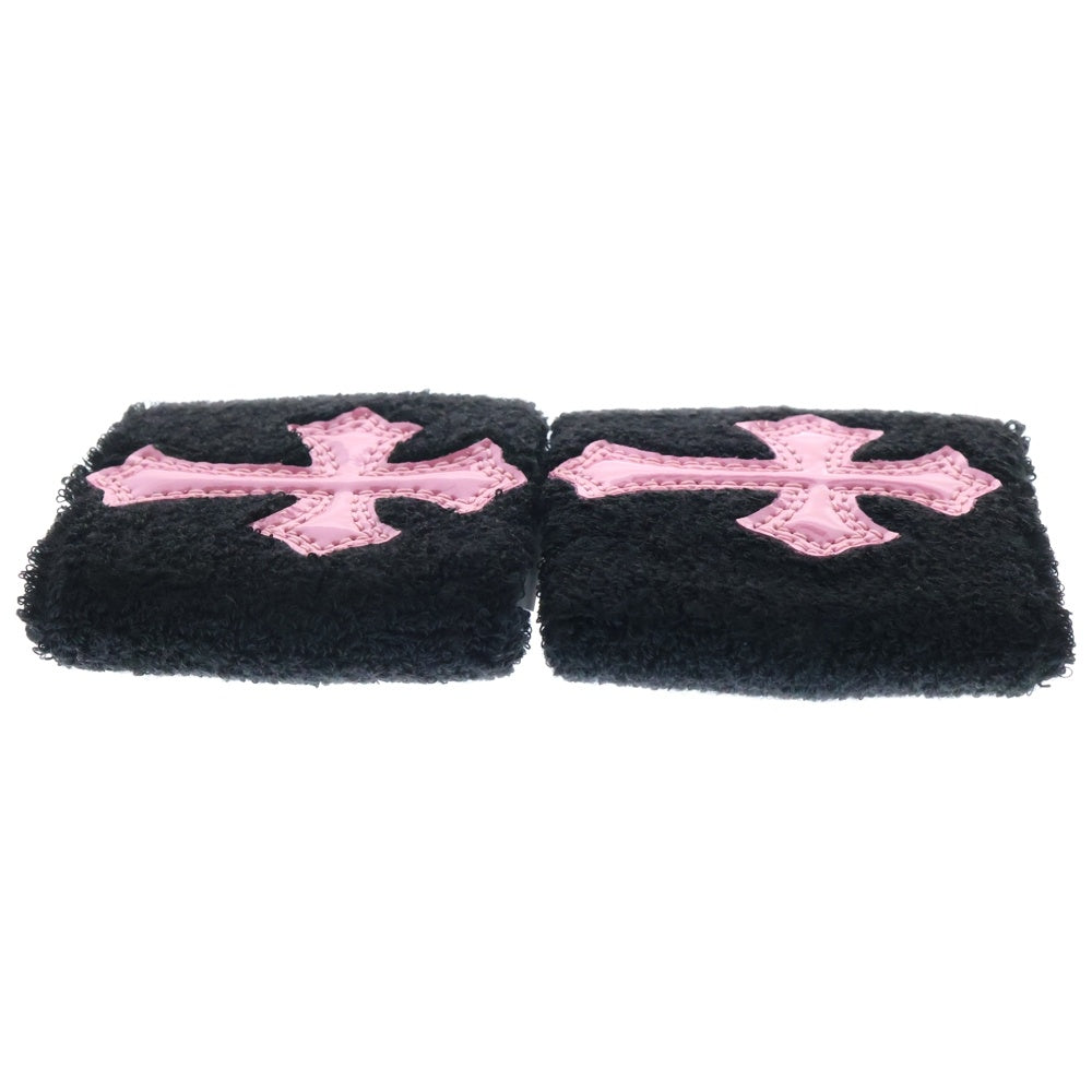 CHROME HEARTS(クロムハーツ) SWEATBAND WRIST クロスパッチリストバンド ブラック/ピンク