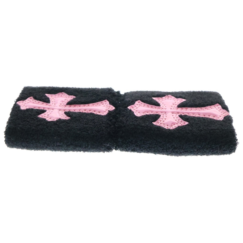 CHROME HEARTS(クロムハーツ) SWEATBAND WRIST クロスパッチリストバンド ブラック/ピンク