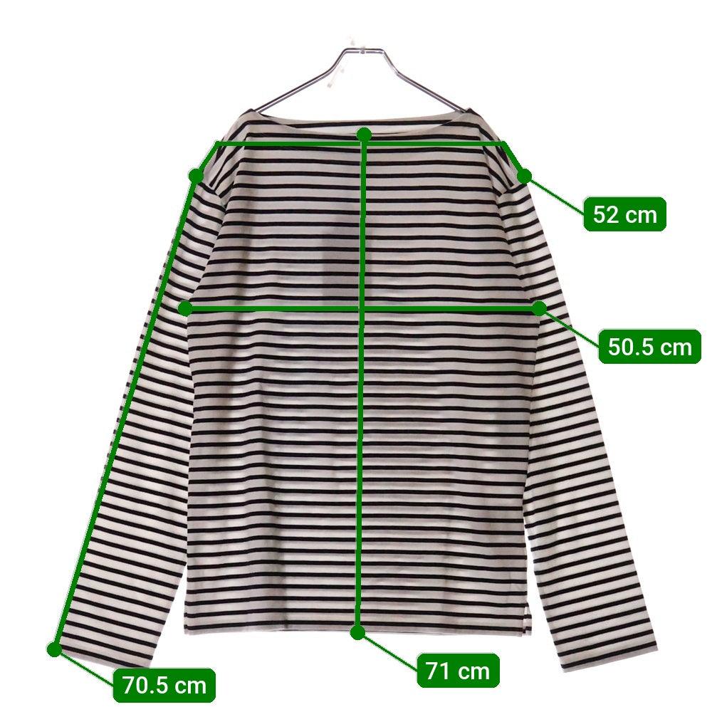 PRADA(プラダ) ボーダー長袖Tシャツ UJL07B S231 111Q ホワイト/ネイビー