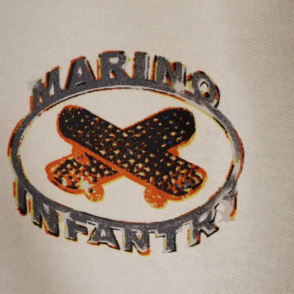VLONE(ヴィーロン) ×Marino Infantry Logo Sweat Shirt マリノインファントリー ロゴプリント クルーネックスウェットシャツ トレーナー ホワイト