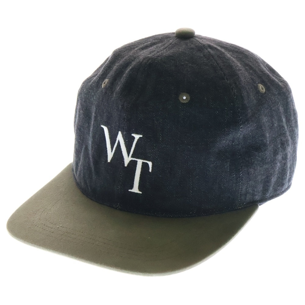 WTAPS(ダブルタップス) 22AW LOGO DENIM CAP 222HCDT-HT14 ロゴ刺繍 デニム ベースボールキャップ 帽子 インディゴ/カーキ