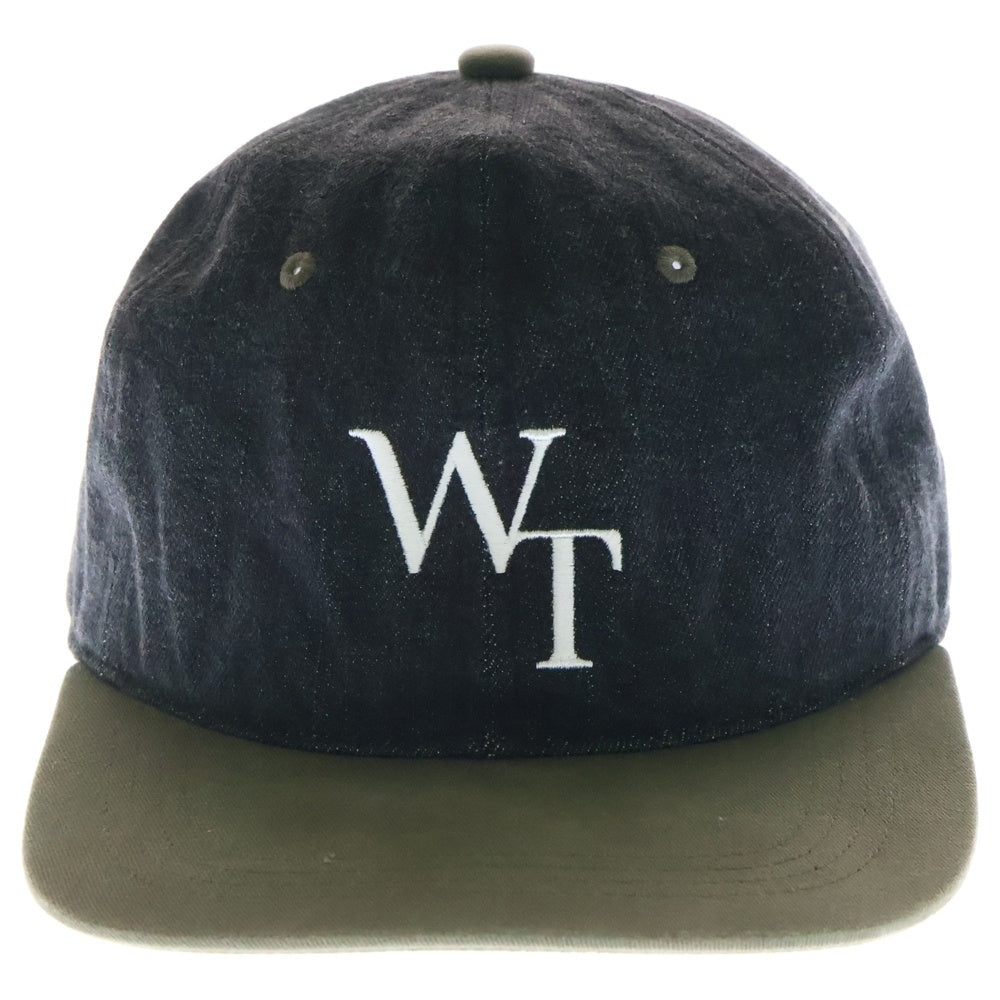 WTAPS(ダブルタップス) 22AW LOGO DENIM CAP 222HCDT-HT14 ロゴ刺繍 デニム ベースボールキャップ 帽子 インディゴ/カーキ