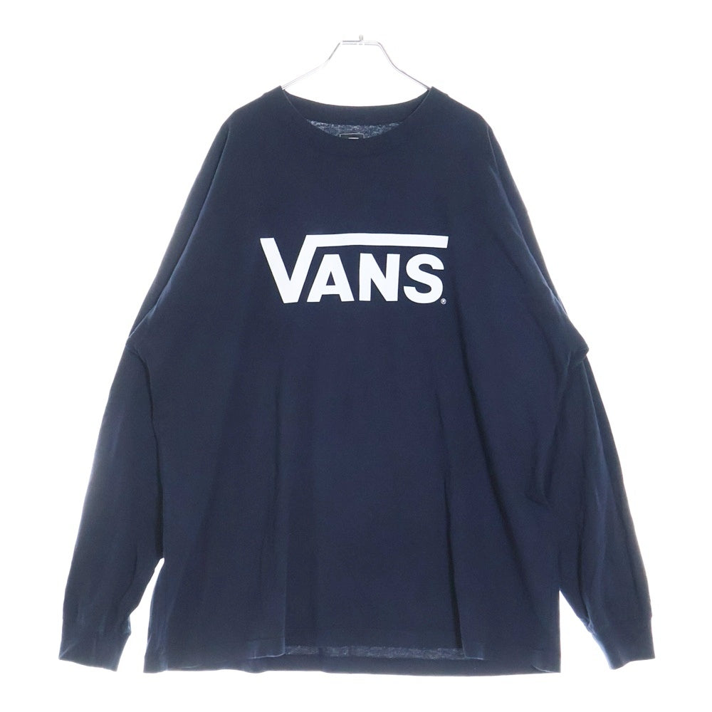 VANS(ヴァンズ) 21AW ×A.H 2Side Long Sleeve T-Shirt 121C1020306 長谷川昭雄 ロゴプリント 2サイド 長袖Tシャツ カットソー ネイビー