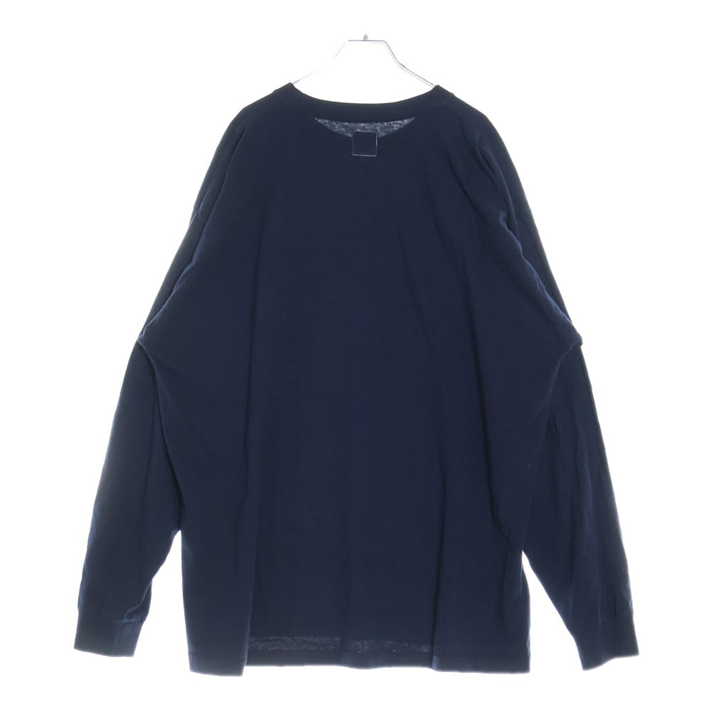VANS(ヴァンズ) 21AW ×A.H 2Side Long Sleeve T-Shirt 121C1020306 長谷川昭雄 ロゴプリント 2サイド 長袖Tシャツ カットソー ネイビー