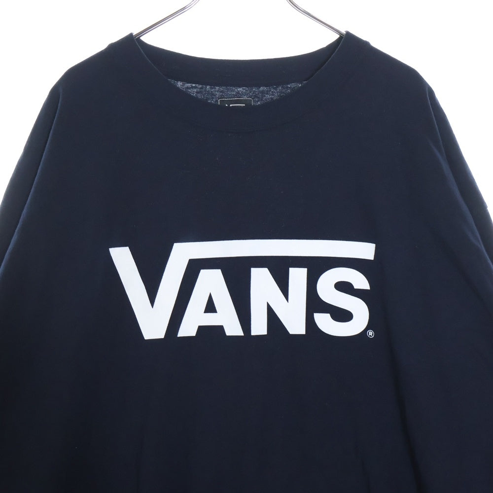 VANS(ヴァンズ) 21AW ×A.H 2Side Long Sleeve T-Shirt 121C1020306 長谷川昭雄 ロゴプリント 2サイド 長袖Tシャツ カットソー ネイビー