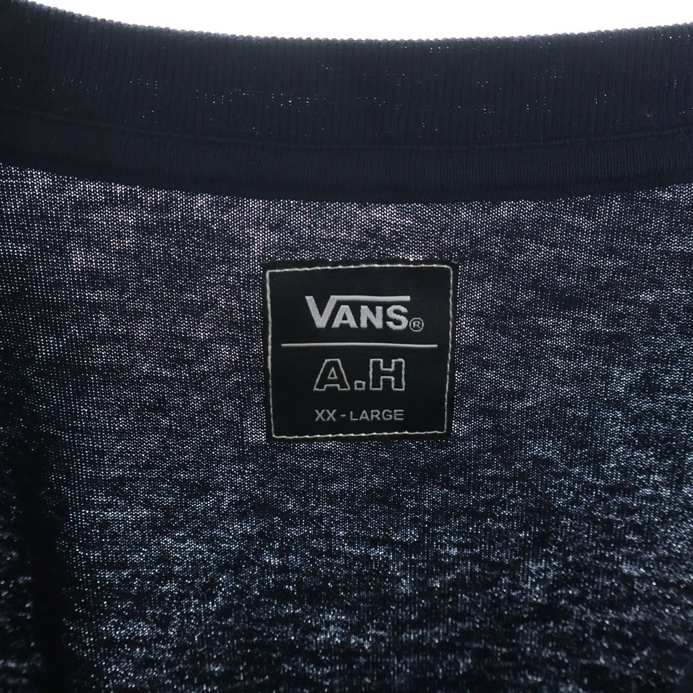 VANS(ヴァンズ) 21AW ×A.H 2Side Long Sleeve T-Shirt 121C1020306 長谷川昭雄 ロゴプリント 2サイド 長袖Tシャツ カットソー ネイビー