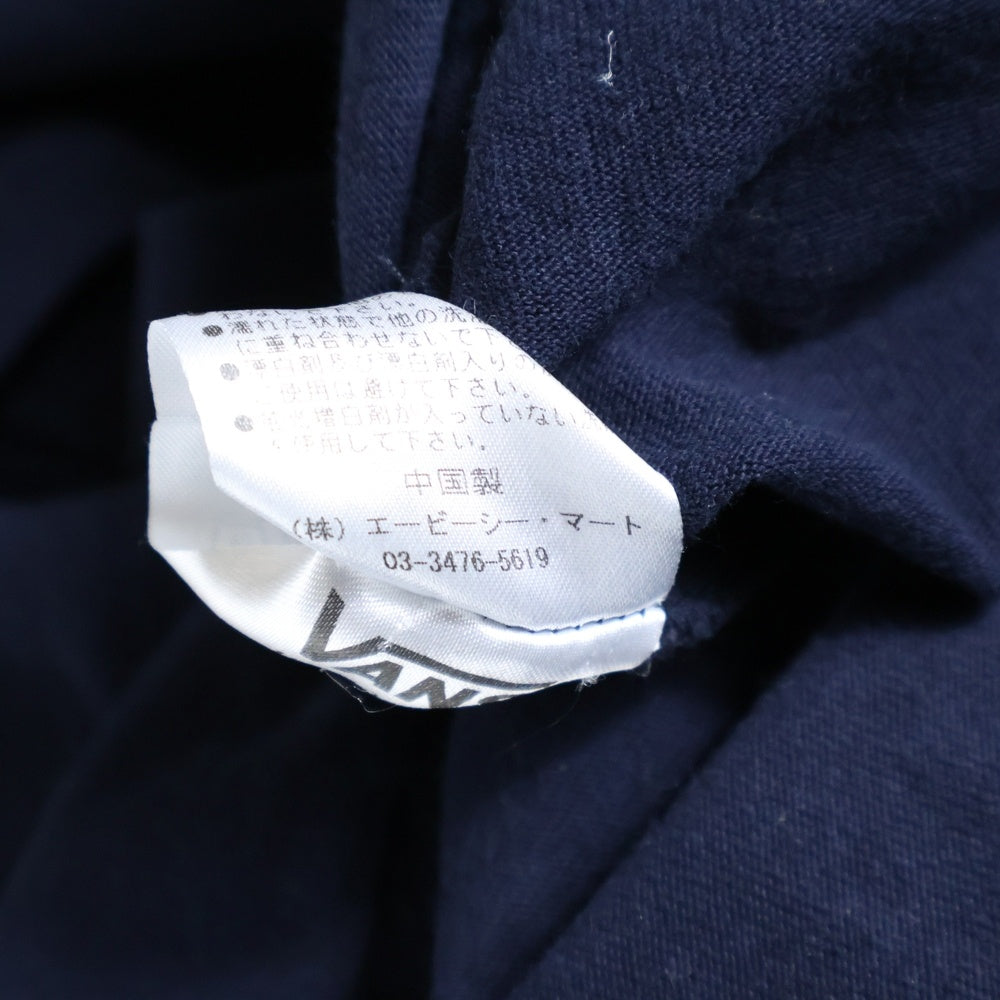 VANS(ヴァンズ) 21AW ×A.H 2Side Long Sleeve T-Shirt 121C1020306 長谷川昭雄 ロゴプリント 2サイド 長袖Tシャツ カットソー ネイビー