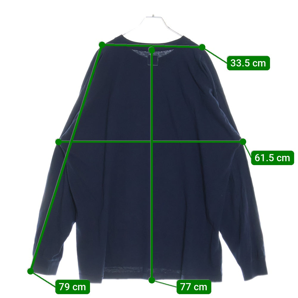 VANS(ヴァンズ) 21AW ×A.H 2Side Long Sleeve T-Shirt 121C1020306 長谷川昭雄 ロゴプリント 2サイド 長袖Tシャツ カットソー ネイビー