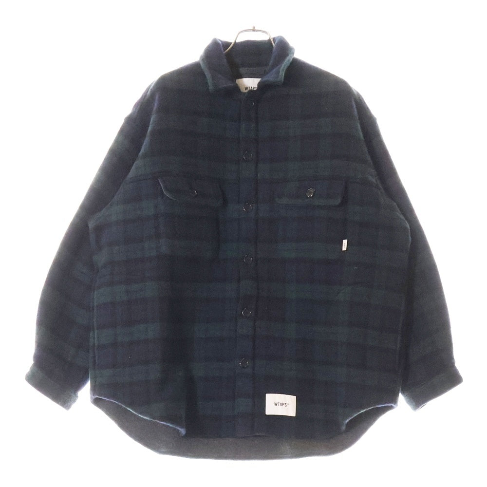 WTAPS(ダブルタップス) 21AW WCPO 02 JACKET WOPO MOSSER TEXTILE 212WVDT-JKM02 ダブルフェイスモッサー オーバーシャツジャケット ネイビー