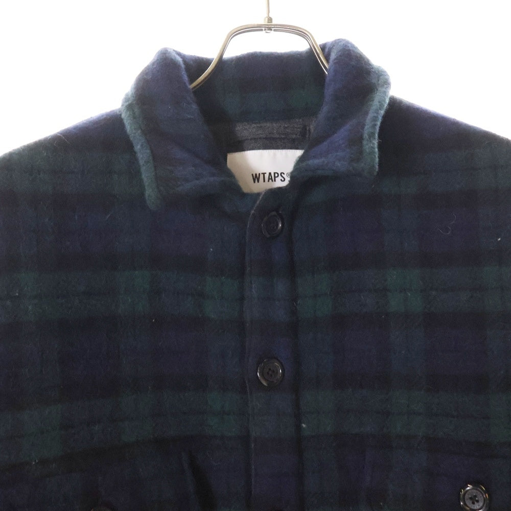 WTAPS(ダブルタップス) 21AW WCPO 02 JACKET WOPO MOSSER TEXTILE 212WVDT-JKM02 ダブルフェイスモッサー オーバーシャツジャケット ネイビー