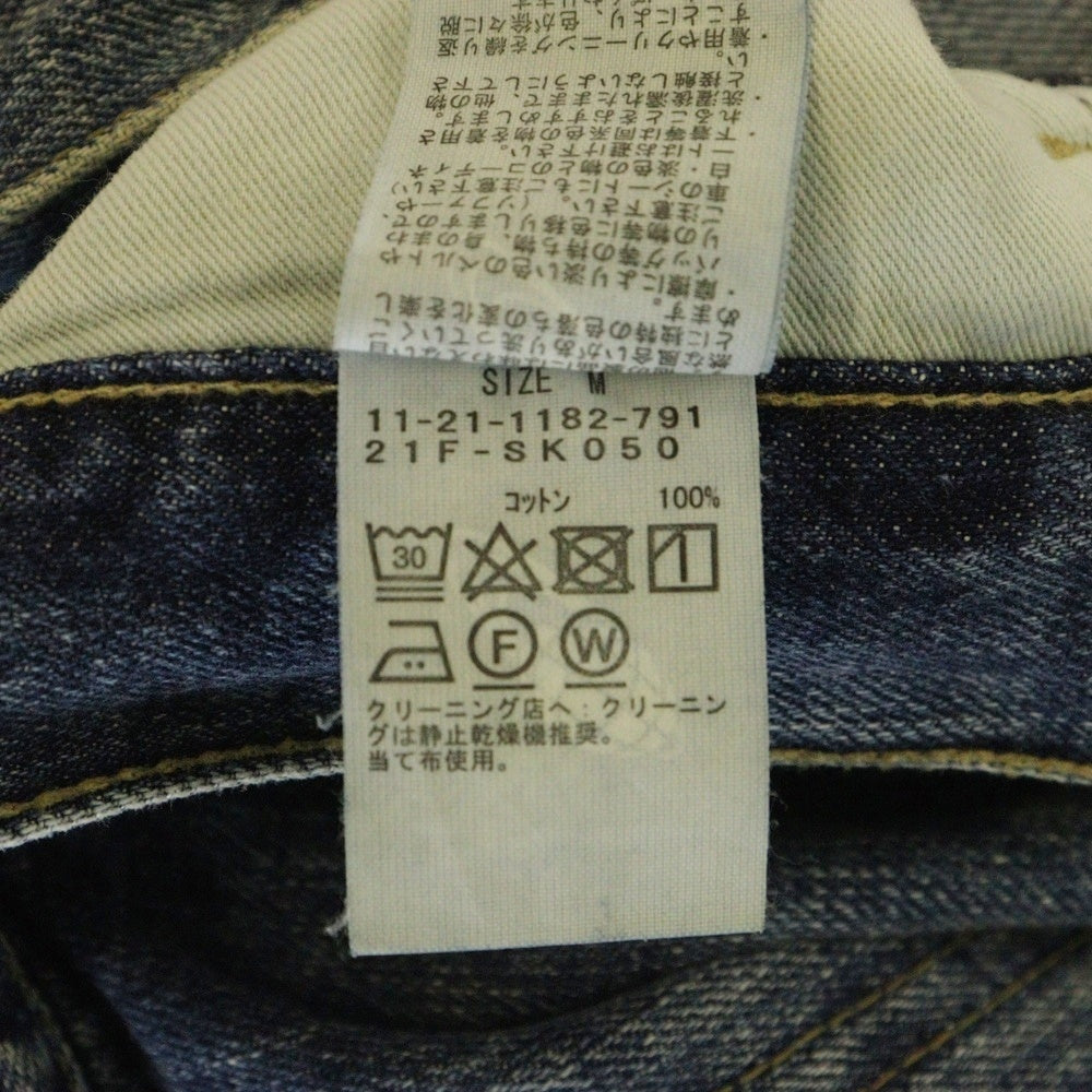 SSZ(エスエスズィー) 21AW ダメージ ペイント加工 テーパード デニムパンツ インディゴ 11-21-1182-791