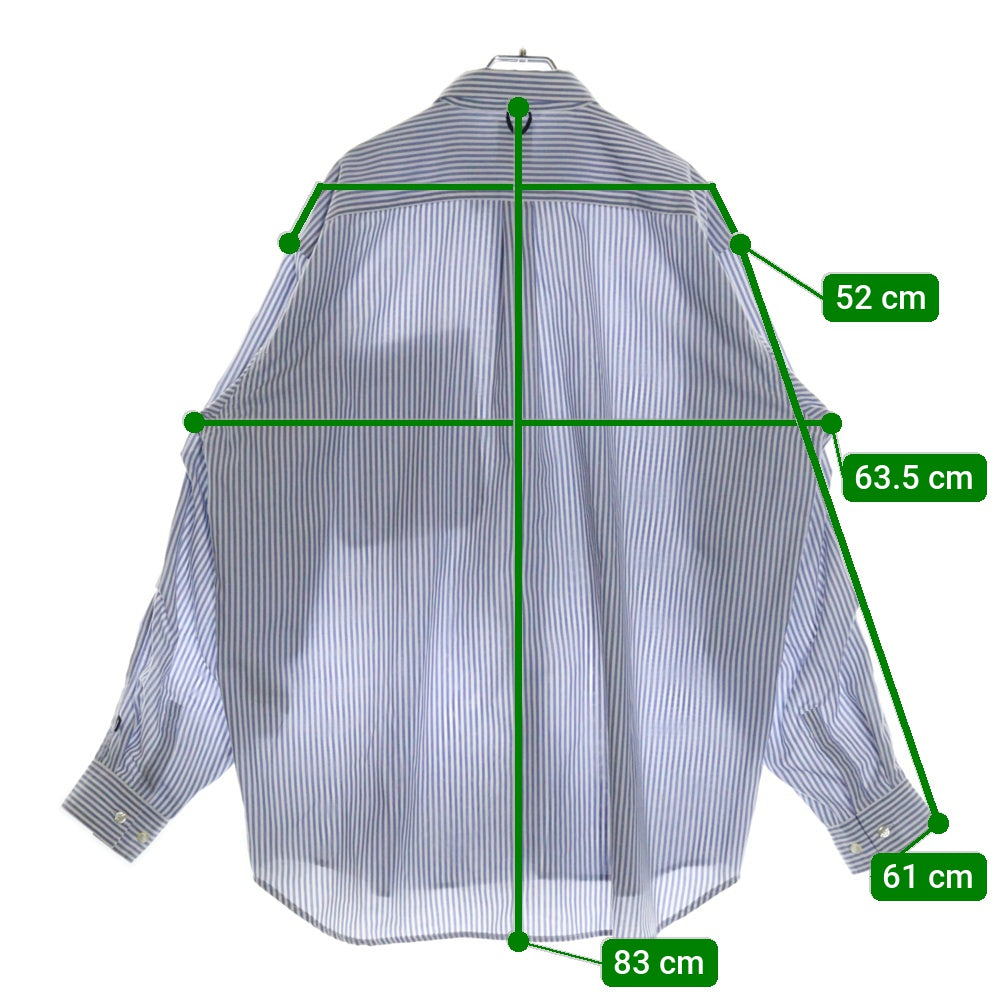DAIWA PIER39(ダイワ ピアサーティナイン) TECH BUTTON DOWN SHIRTS L/S OXFORD BE-86023 ストライプ ボタンダウン 長袖オックスフォードシャツ ブルー