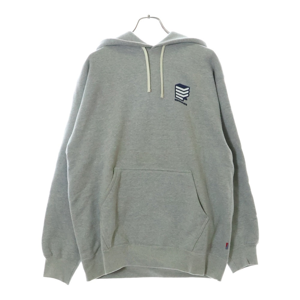 BROCHURE(ブロシュアー) ×NEVVER ニューアー ロゴプリント スウェット プルオーバーパーカー フーディ グレー