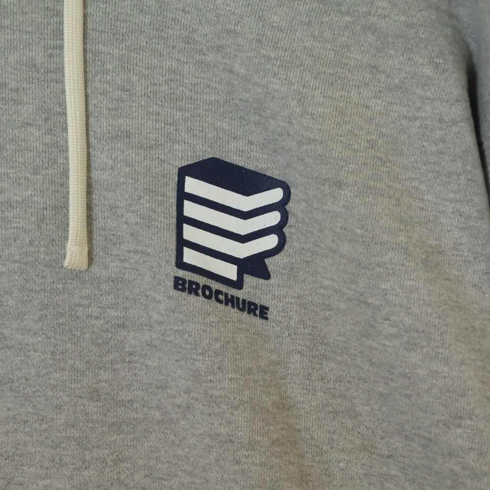 BROCHURE(ブロシュアー) ×NEVVER ニューアー ロゴプリント スウェット プルオーバーパーカー フーディ グレー