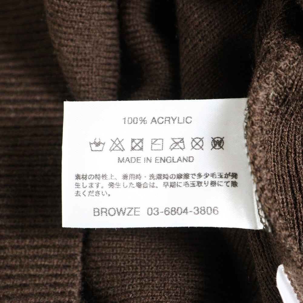 The Ennoy Professional(エンノイプロフェッショナル) 22AW ×CHARLES KIRK チャールズカーク ロゴ刺繍 アクリル クルーネック ニット セーター ブラウン