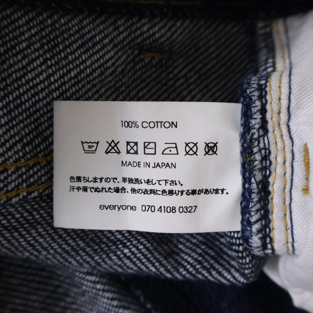 everyone(エブリワン) soft denim pant EV23-PT08 ジップフライ ソフトデニムパンツ インディゴ