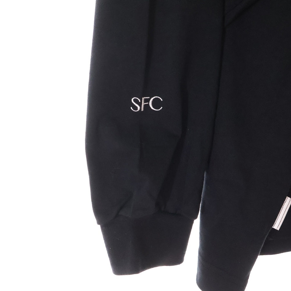 S.F.C(ストライプス フォー クリエイティ) ロゴ刺繍 クルーネック 長袖Tシャツ カットソー ブラック