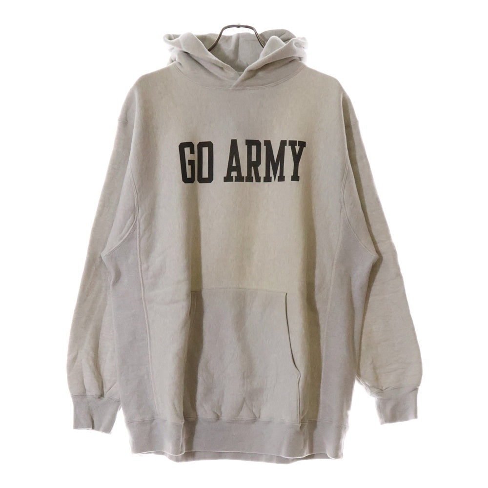 Buzz Rickson's(バズリクソンズ) BEAMS別注 GO ARMY SWEAT HOODIE プリント スウェット プルオーバー パーカー フーディ グレー