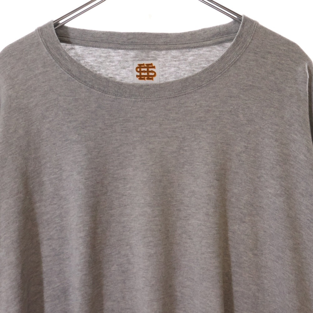 SEE SEE(シーシー) ×YES GOOD MARKET イエスグッドマーケット ロゴ刺繍 ボーダー クルーネック 長袖Tシャツ カットソー グレー