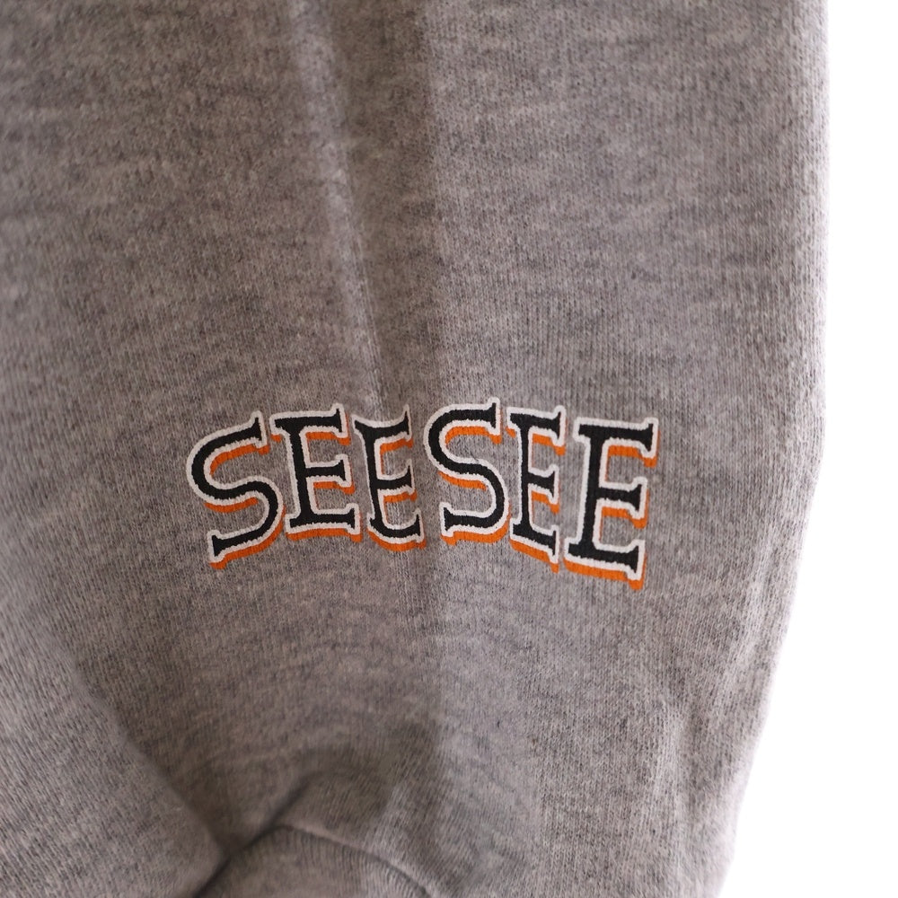 SEE SEE(シーシー) ×YES GOOD MARKET イエスグッドマーケット ロゴ刺繍 ボーダー クルーネック 長袖Tシャツ カットソー グレー