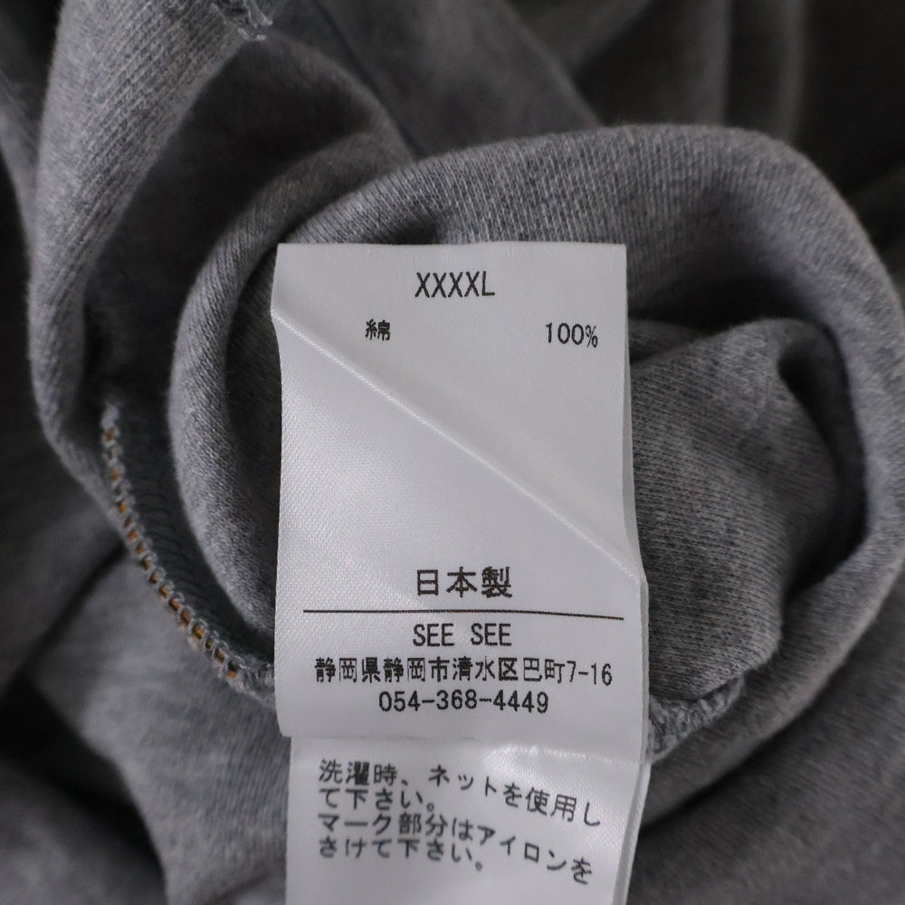 SEE SEE(シーシー) ×YES GOOD MARKET イエスグッドマーケット ロゴ刺繍 ボーダー クルーネック 長袖Tシャツ カットソー グレー