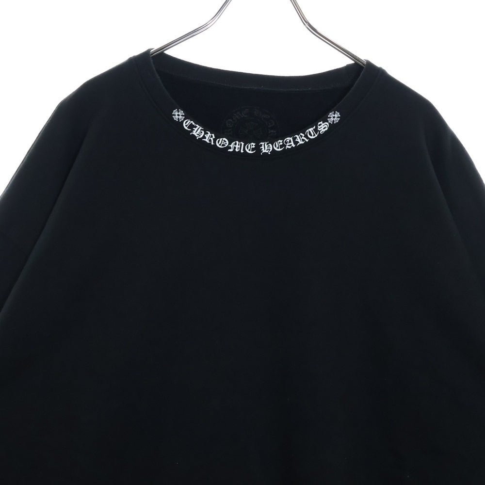 CHROME HEARTS(クロムハーツ) SWTSHRT PLVR ネックロゴプリント クルーネックスウェットトレーナー ブラック