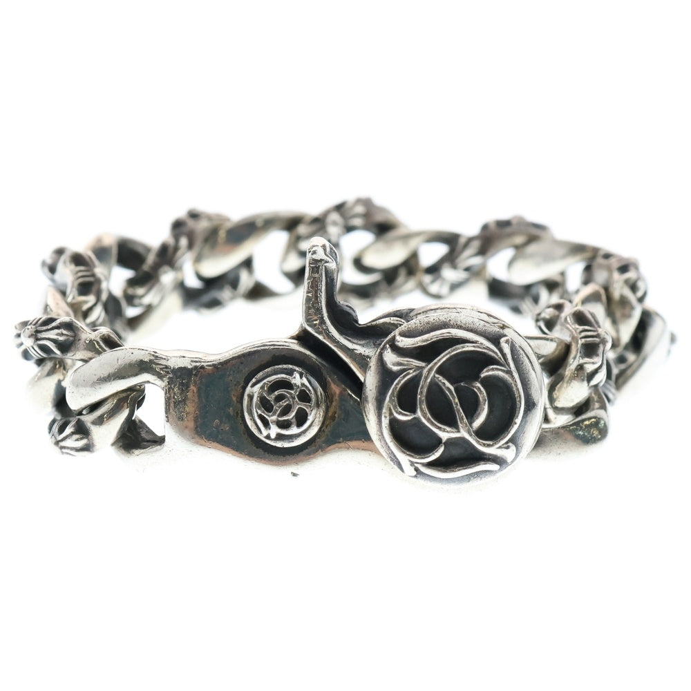 CHROME HEARTS(クロムハーツ) FLRL FNCY CHN LNK フローラルボール ファンシーリンククリップブレスレット 13リンク シルバー