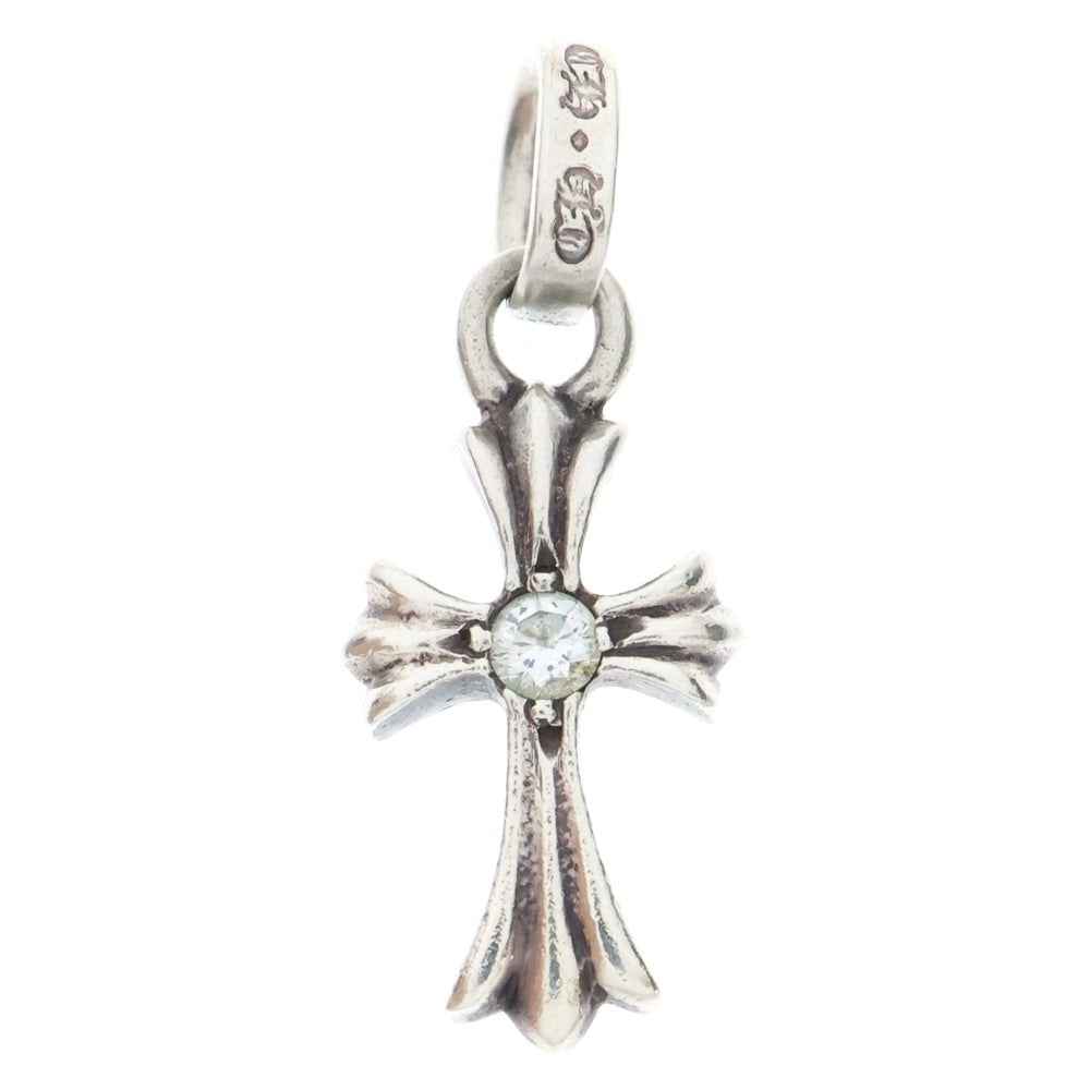 CHROME HEARTS(クロムハーツ) CRS BBYFAT DMND ベイビーファットクロス 両面1ダイヤ ペンダントトップ シルバー BCA238