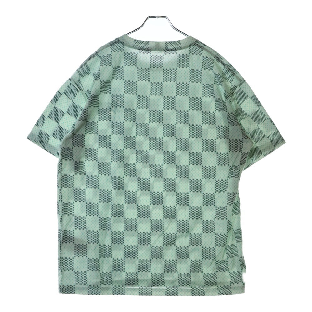 LOUIS VUITTON(ルイヴィトン) 24AW ダミエ モノグラムプリント クルーネック コットン 半袖Tシャツ カットソー ホワイト/グリーン RM242MM NPG HRY10W