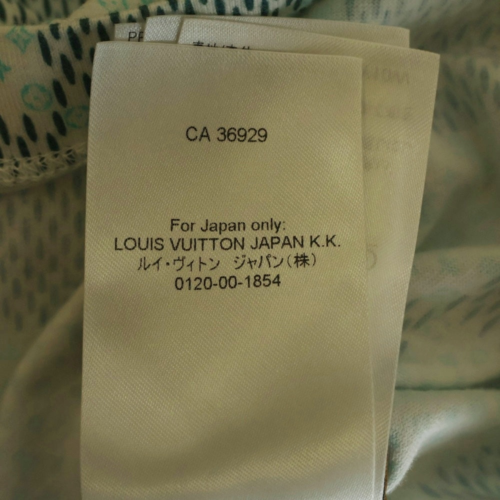 LOUIS VUITTON(ルイヴィトン) 24AW ダミエ モノグラムプリント クルーネック コットン 半袖Tシャツ カットソー ホワイト/グリーン RM242MM NPG HRY10W