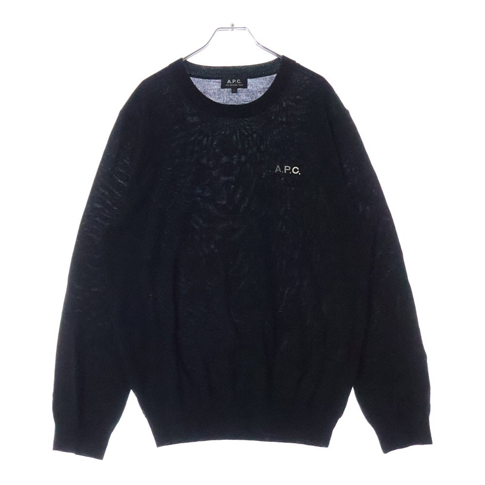 A.P.C(アーペーセー) Jayro 24246-1-88333 ロゴ刺繍ニットセーター ブラック