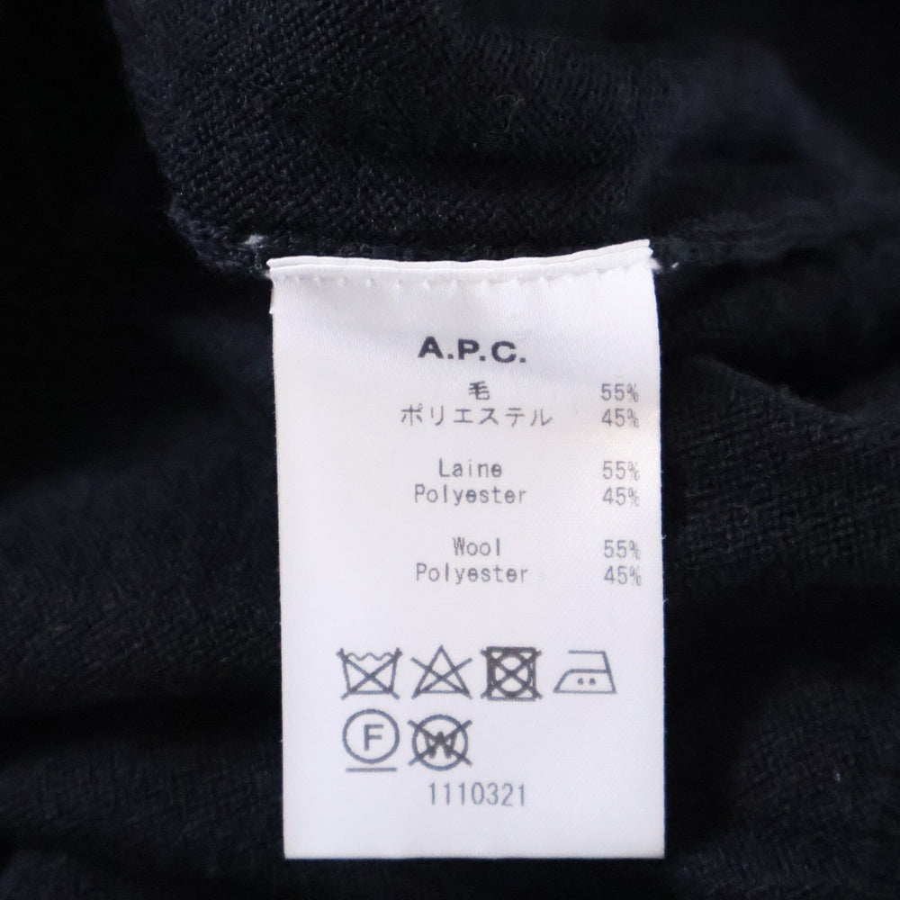 A.P.C(アーペーセー) Jayro 24246-1-88333 ロゴ刺繍ニットセーター ブラック