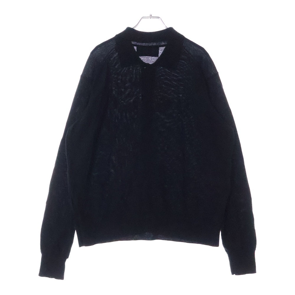AMI Alexandre Mattiussi(アミアレクサンドルマテュッシ) Heart Logo Embroidered Cardigan HKC211.KN0025 ロゴ刺繍ニットカーディガン ブラック