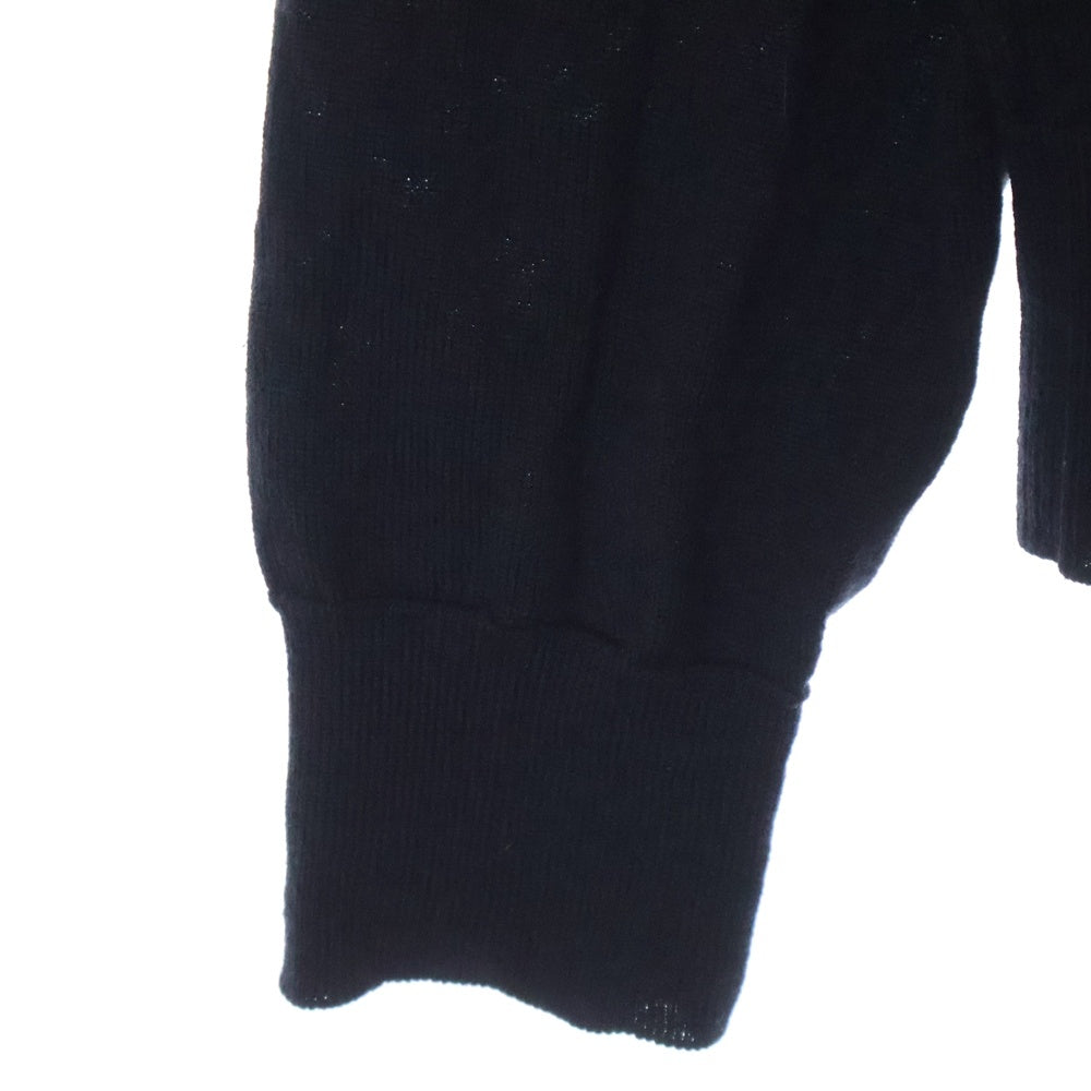 AMI Alexandre Mattiussi(アミアレクサンドルマテュッシ) Heart Logo Embroidered Cardigan HKC211.KN0025 ロゴ刺繍ニットカーディガン ブラック