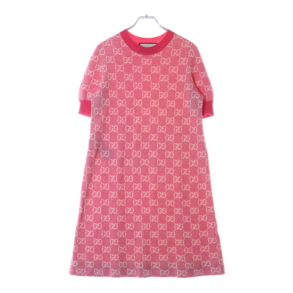 GUCCI(グッチ) GG jacquard Wool Knit Dress 629464 XKBHQ GGジャカード ウール ニットワンピース ドレス ピンク レディース