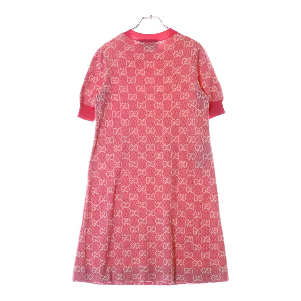 GUCCI(グッチ) GG jacquard Wool Knit Dress 629464 XKBHQ GGジャカード ウール ニットワンピース ドレス ピンク レディース
